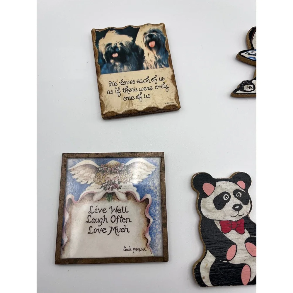 Vintage Decorative Magnet Lot Inspirational Animals Art 10 Piece Set